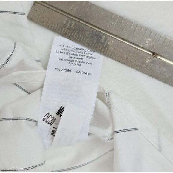 Madewell Shirred Bubble-Sleeve Button Up Shirt Women XXS Stripped White Cotton - Picture 10 of 11